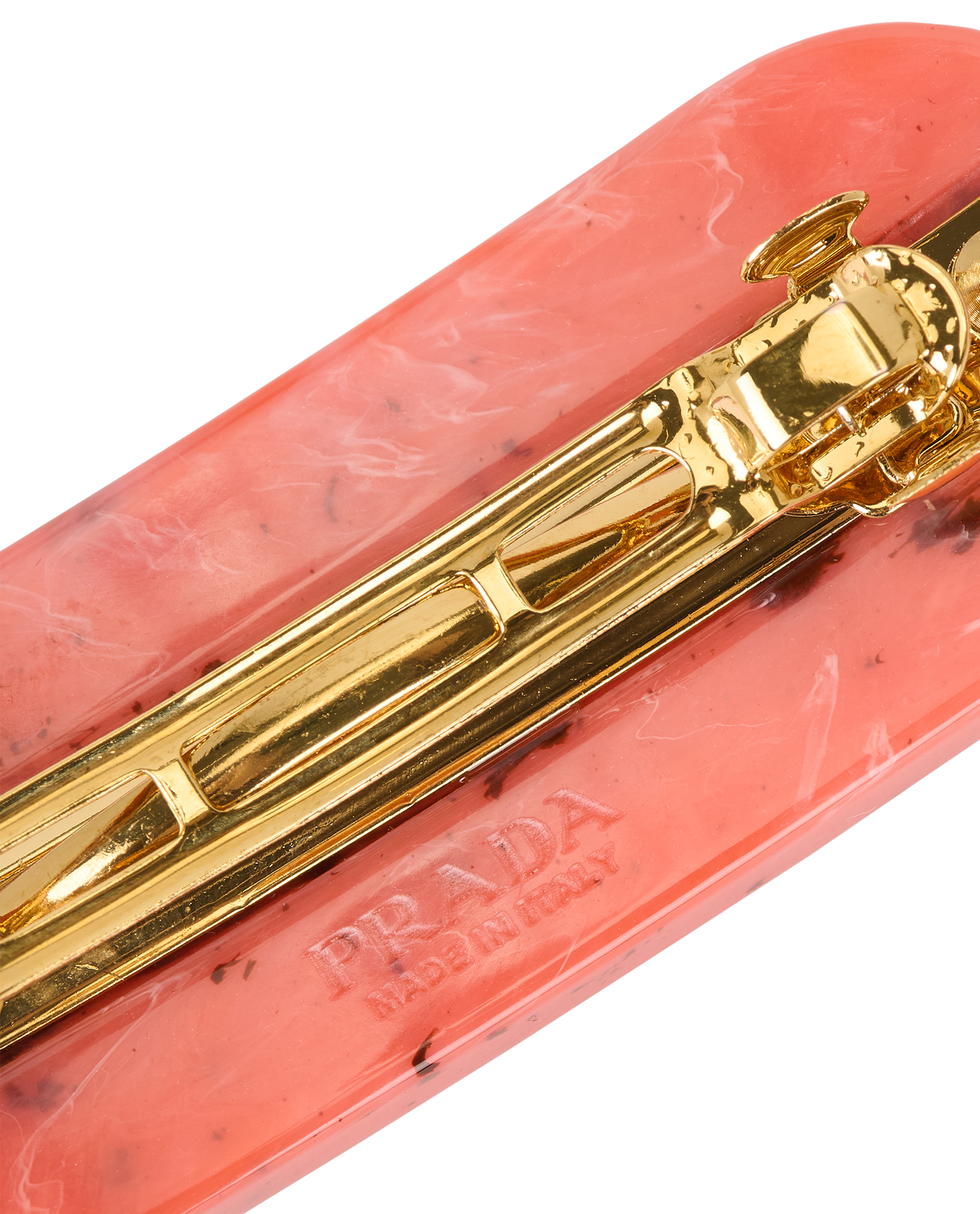 Prada Plex Hair Clip, &pound;110, Accessories, Pink, Acrylic Plastic, Other view